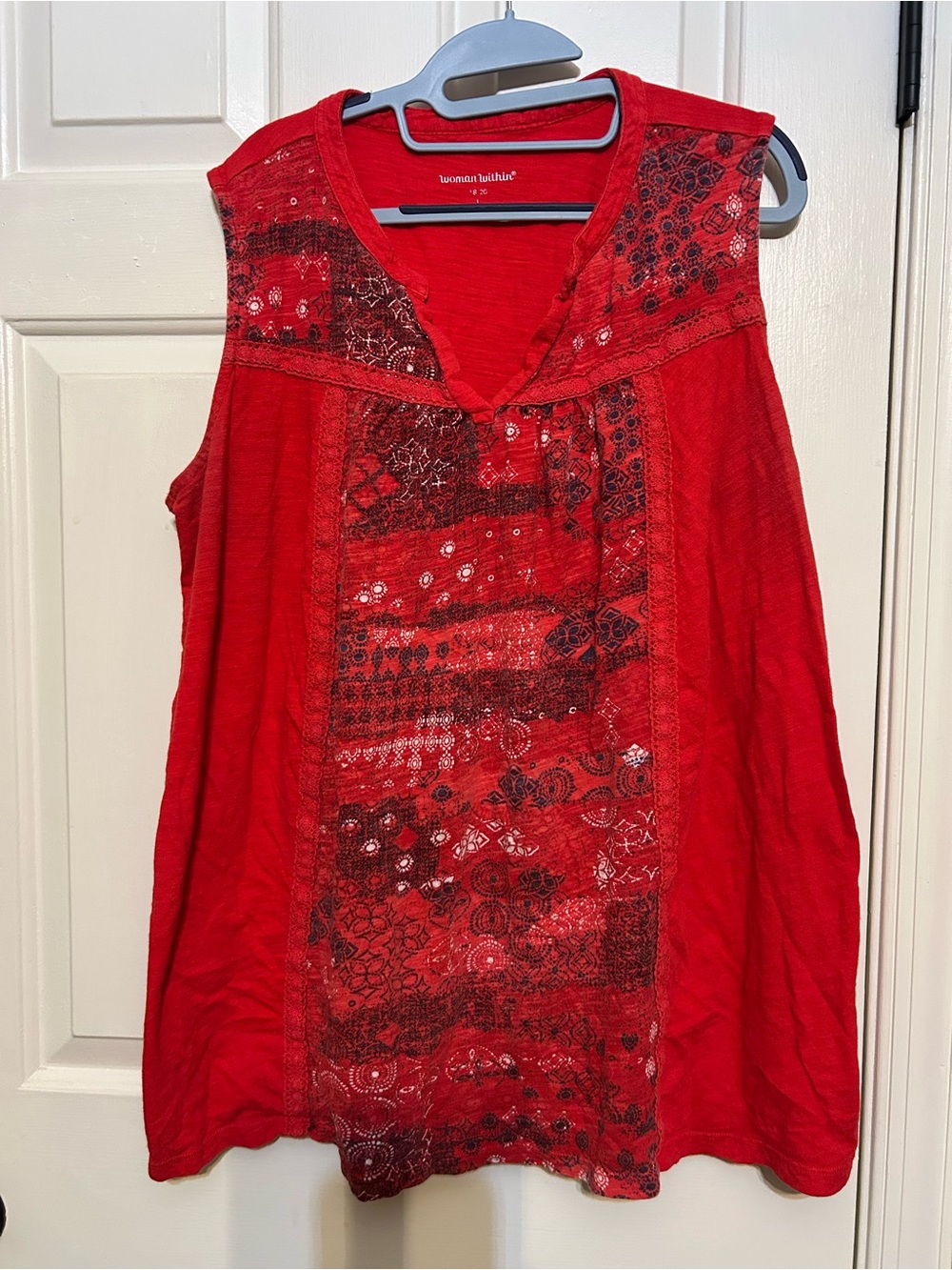 Woman Within red sleeveless top plus size 2x